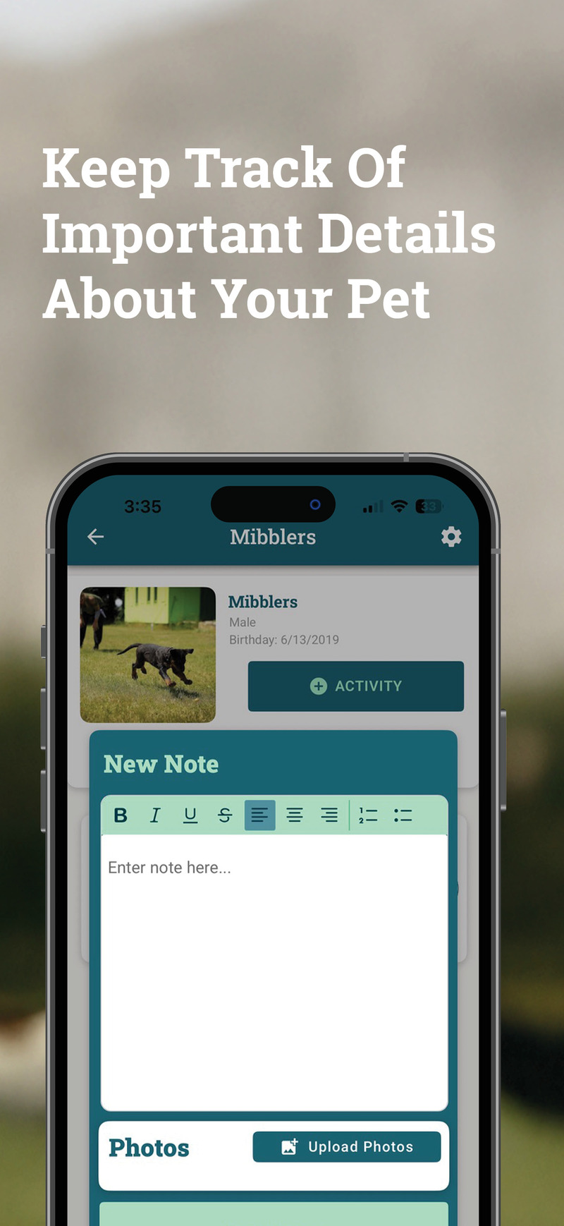 Take notes and important information